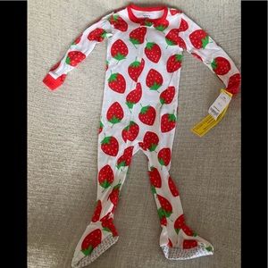 Strawberry Onesie w /footies size 24 mos